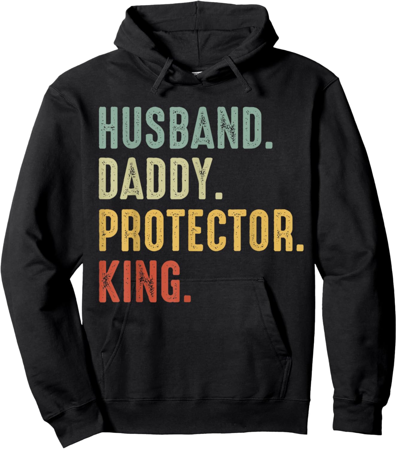 Husband Daddy Protector King Vintage Father's Day Gift Hoodie - Hoodie | Black