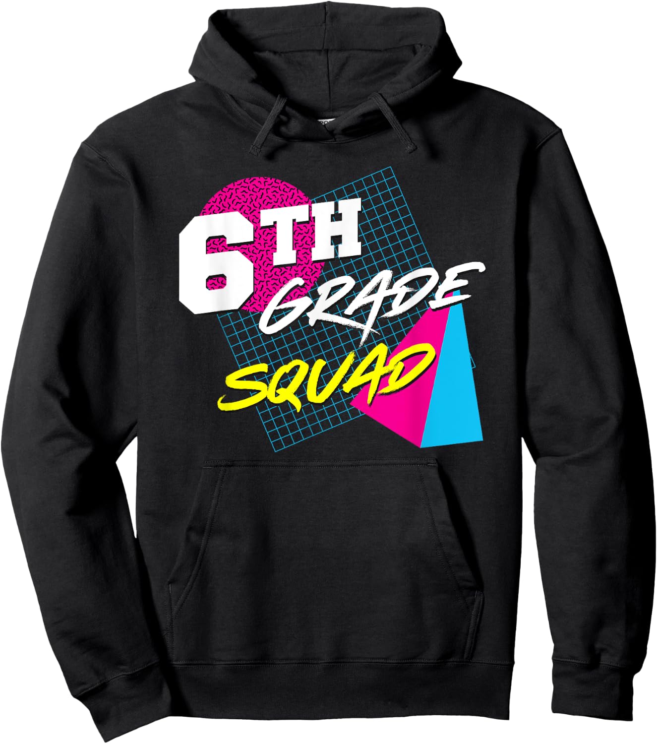 6th Grade Squad - Vintage 80s Style Teacher Team Women Kids Hoodie - Hoodie | Black