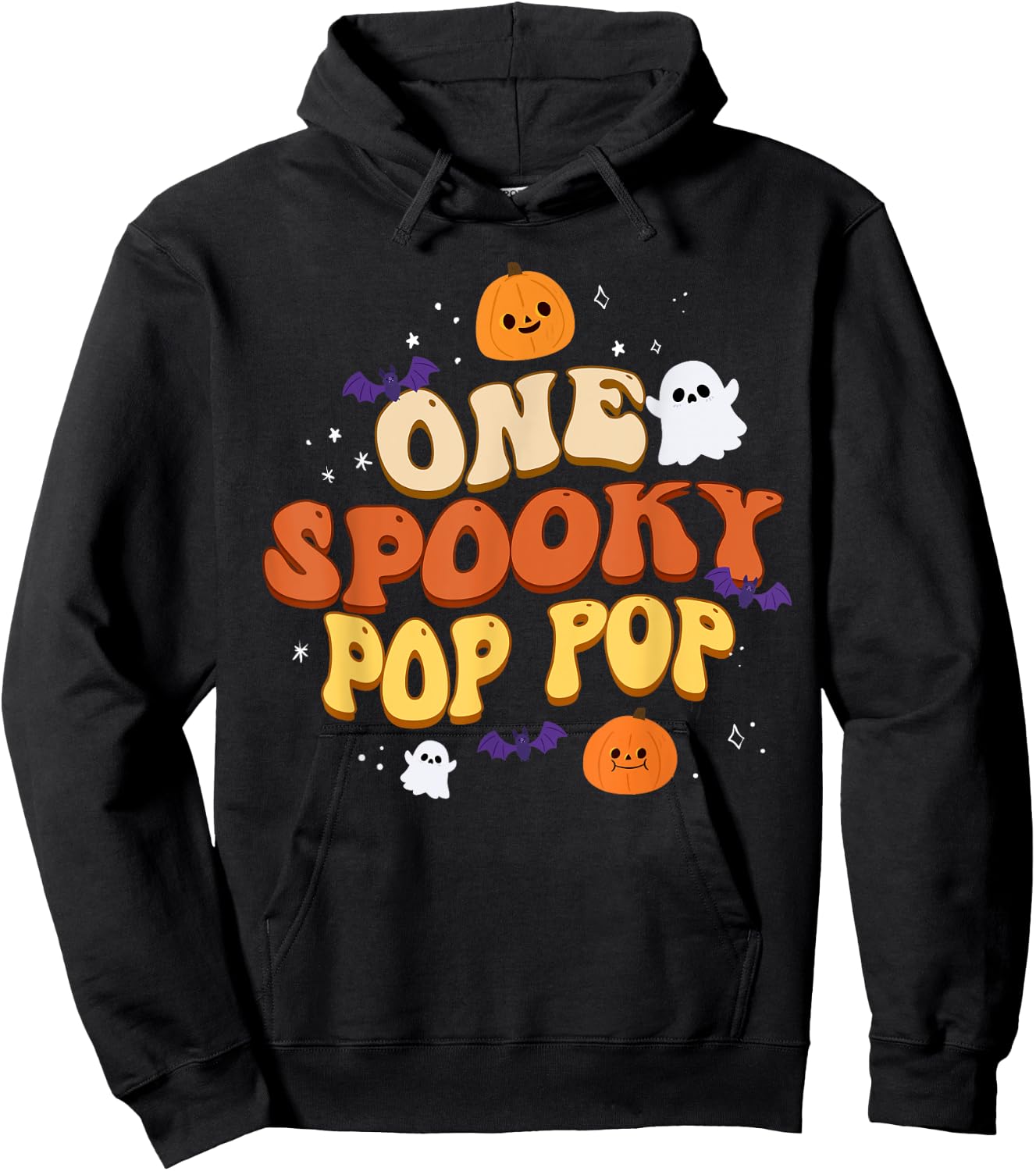 One Spooky Pop Pop Boo Halloween Cute Family Matching Group Hoodie - Hoodie | Black