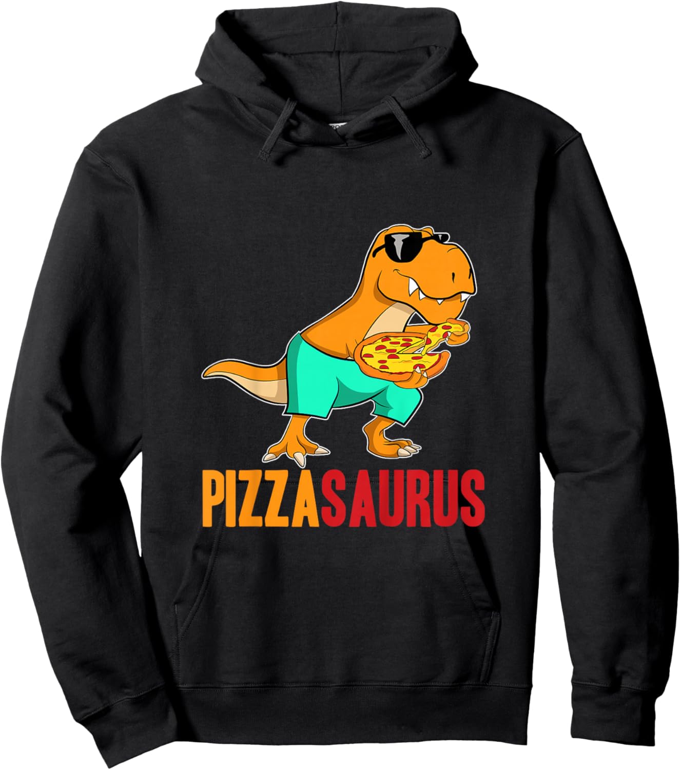 Kids Pizzasaurus Pizza Dino Dinosaur T-Rex Toddler Pizza For Boy Hoodie - Hoodie | Black