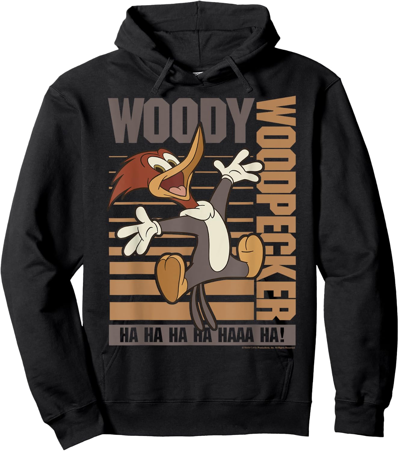 Woody Woodpecker Ha Ha Ha Jumping Poster Hoodie - Hoodie | Black