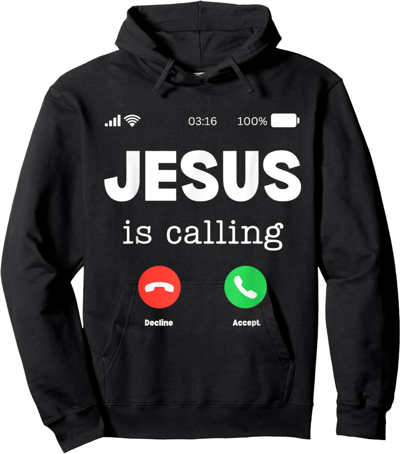 Classic Jesus Is Calling Hoodie - Hoodie | Black