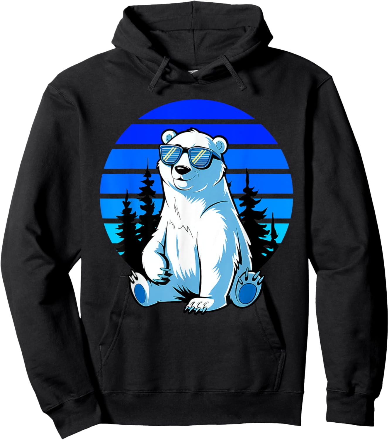 Arctic Animal Polar Bear Lover Cool Sunglasses Polar Bear Hoodie - Hoodie | Black