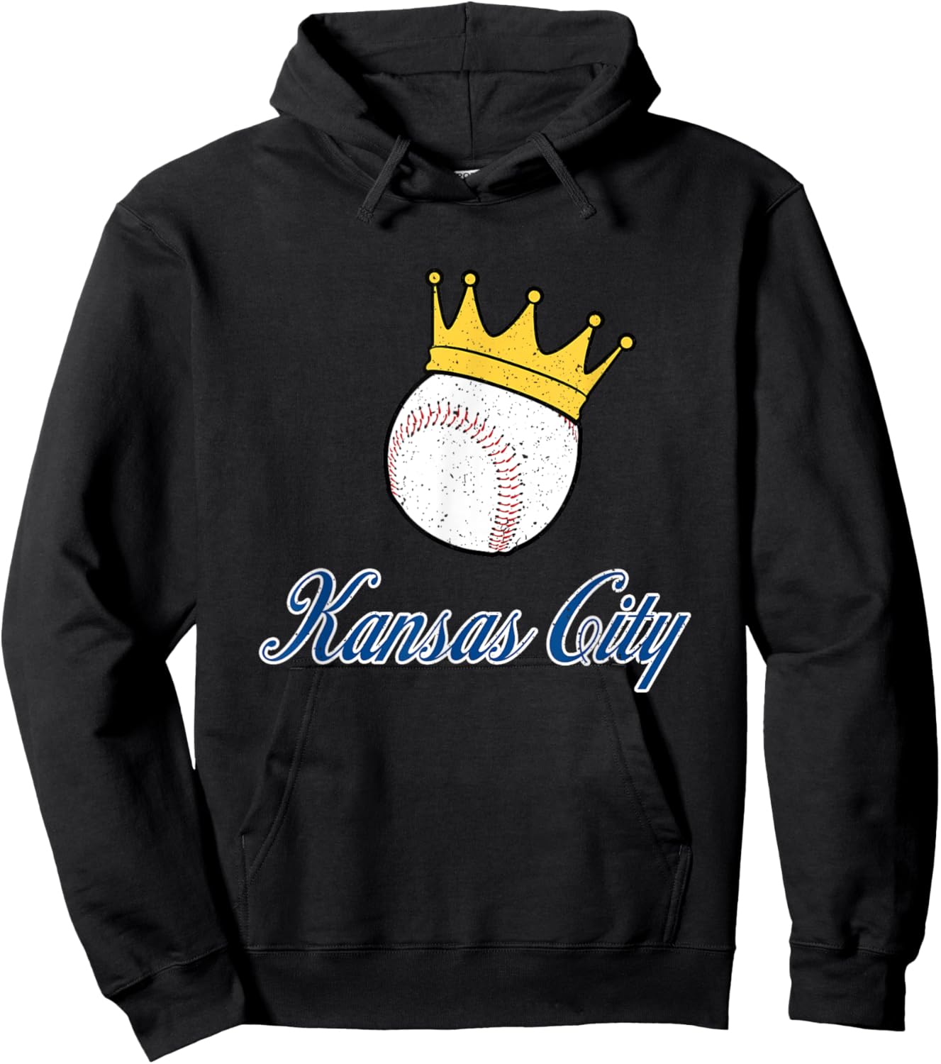 Vintage Baseball And Crown Kansas City Hoodie - Hoodie | Black