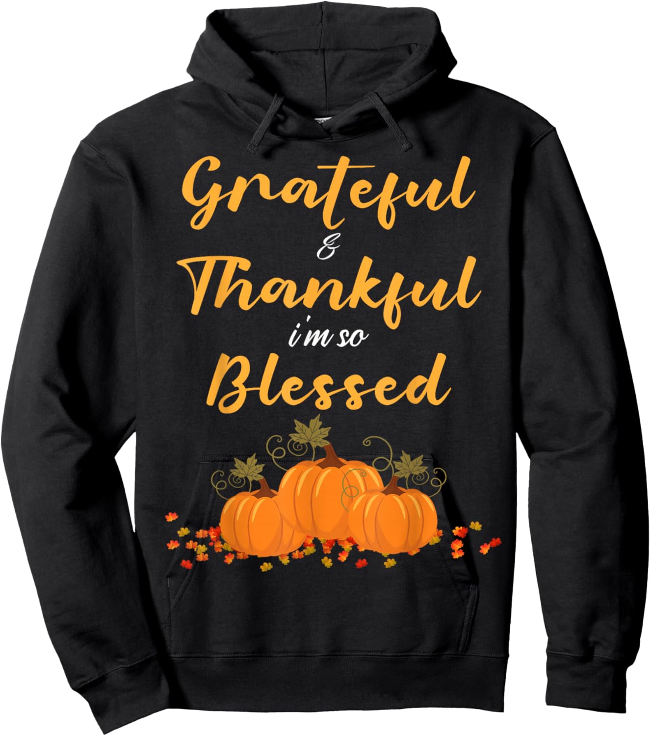 Grateful Thankful Blessed Teacher Mom Women Thanksgiving Hoodie - Hoodie | Black