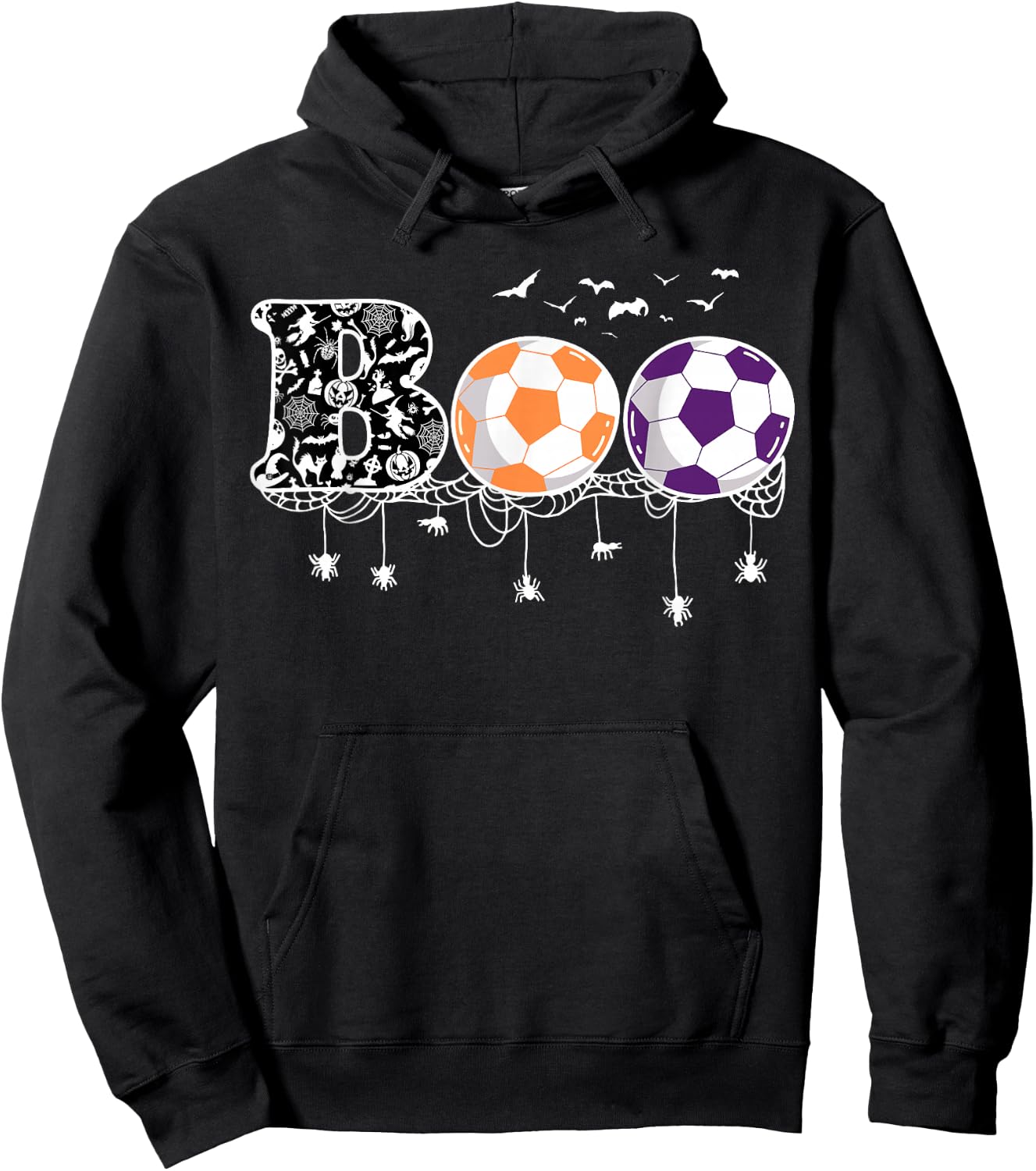 Boo Soccer Funny Halloween Football Hoodie - Hoodie | Black