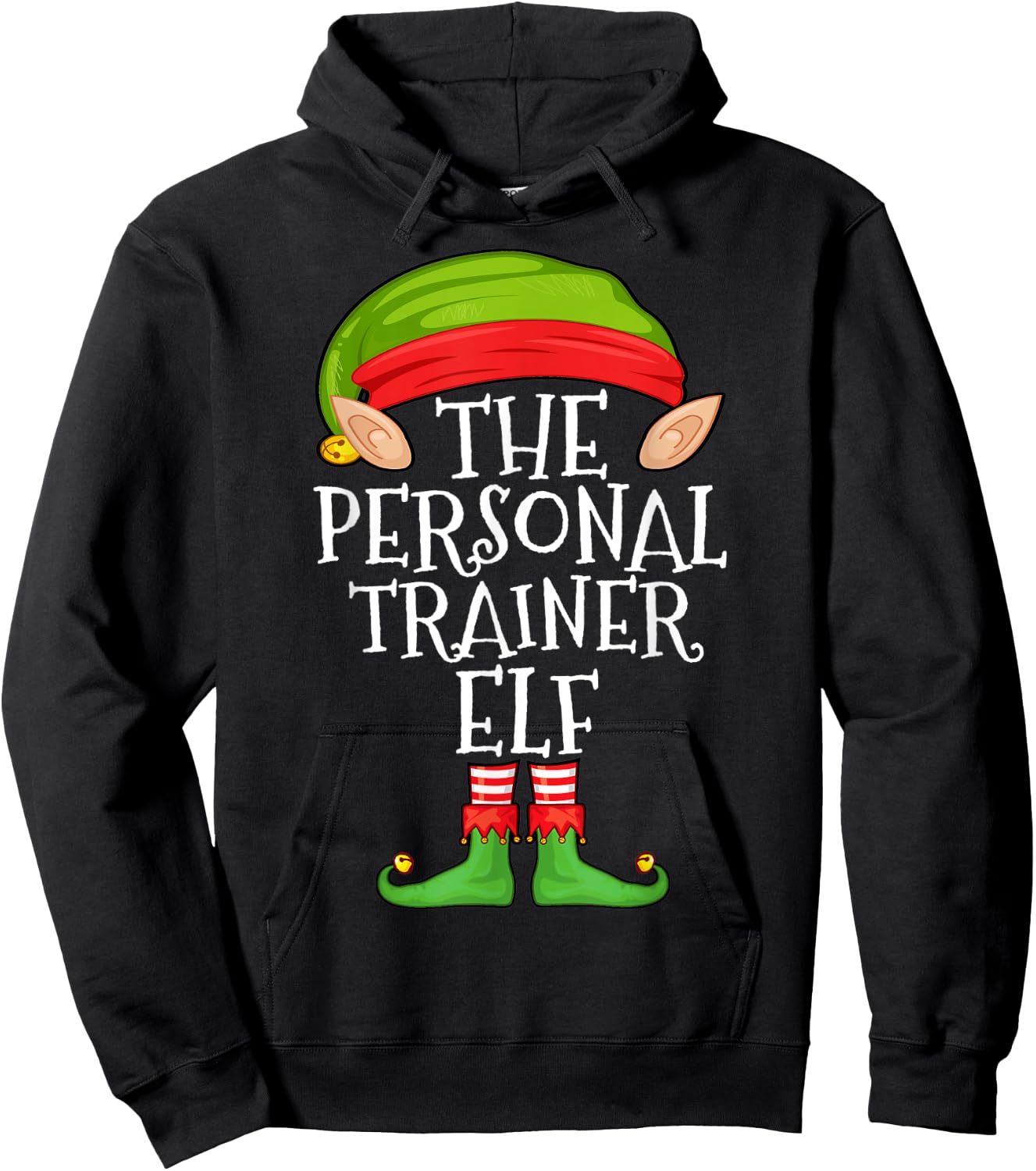 Xmas Personal Trainer Elf Matching Shirt, Christmas Family Hoodie - Hoodie | Black