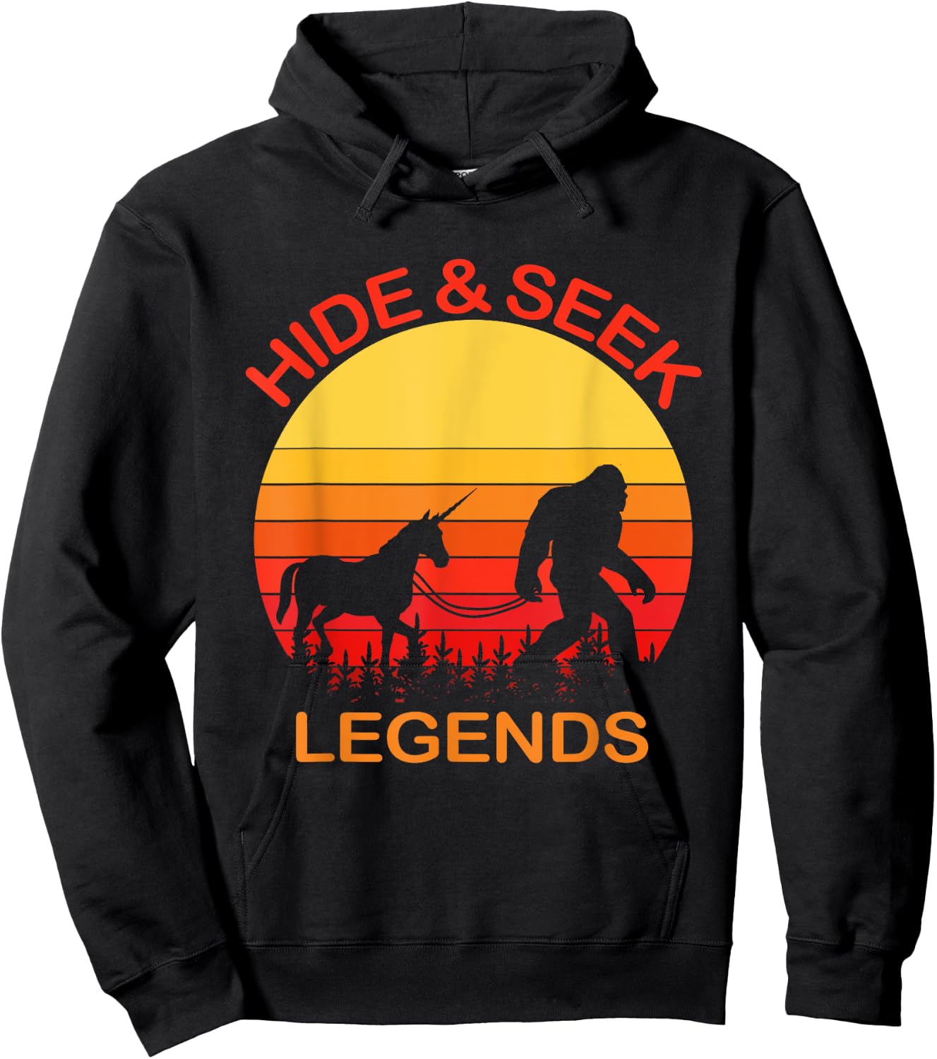 Bigfoot Unicorn Hide And Seek Legends Undefeated Champions Hoodie - Hoodie | Black