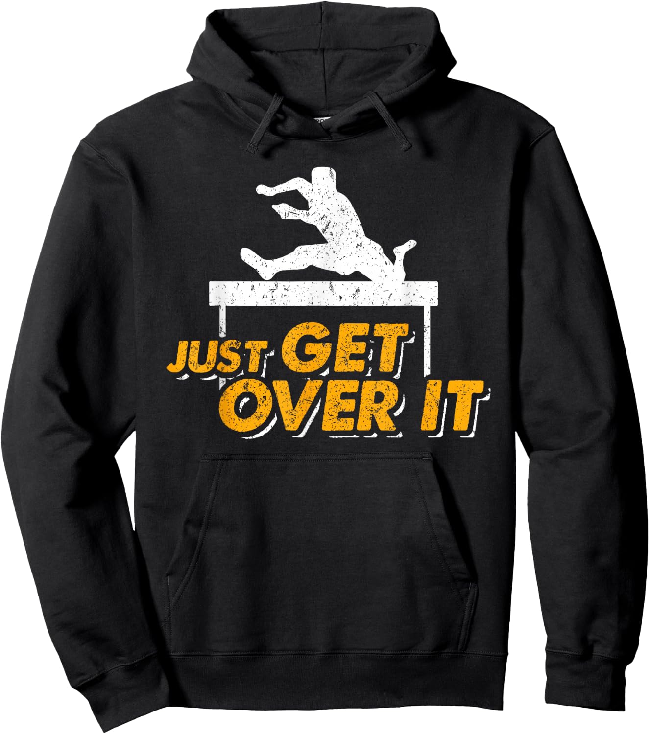 Just Get Over It Cool Hurdle Track And Field Runners Hoodie - Hoodie | Black