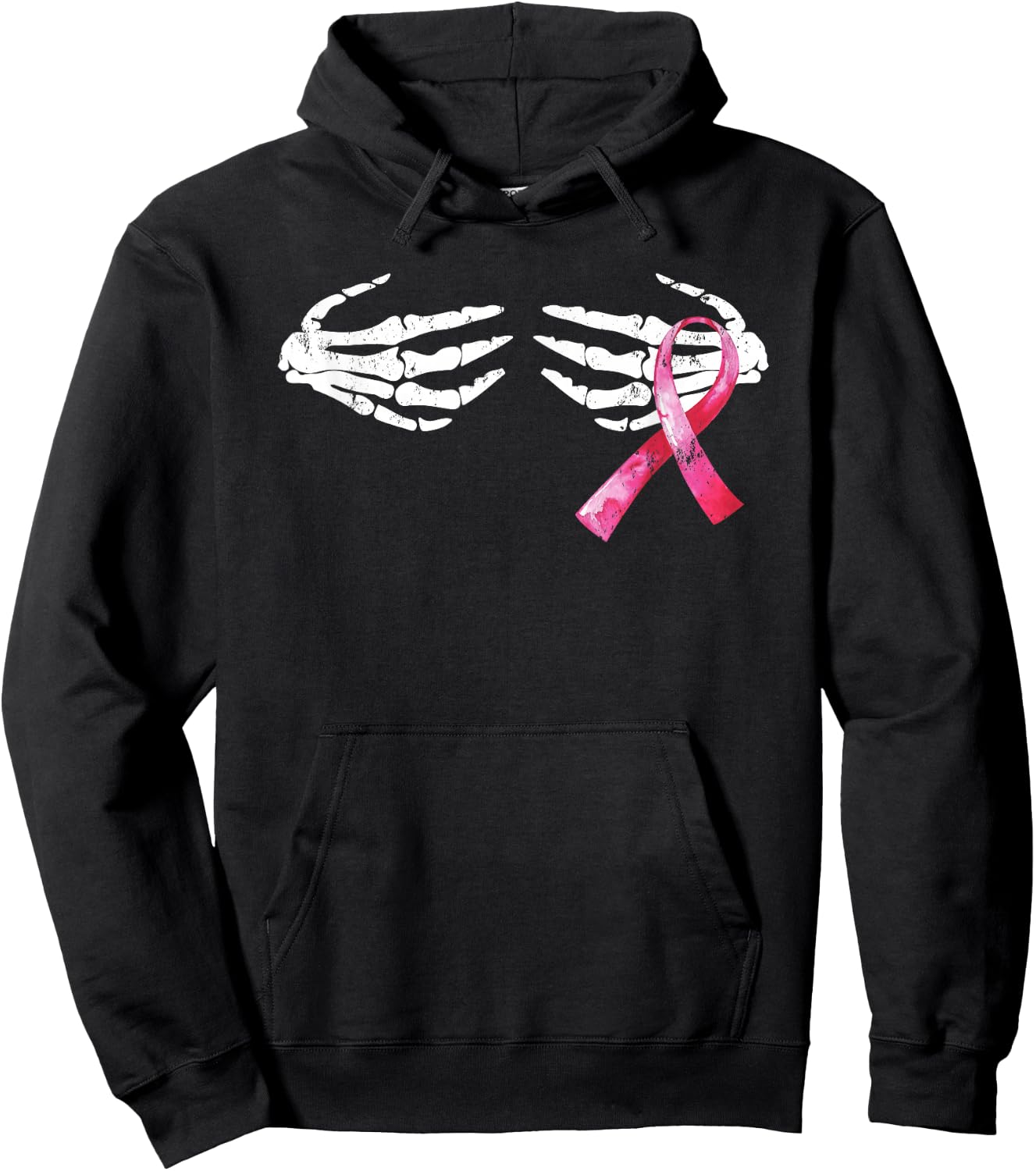 Breast Cancer Awareness Skull Boobs Hand Hoodie - Hoodie | Black