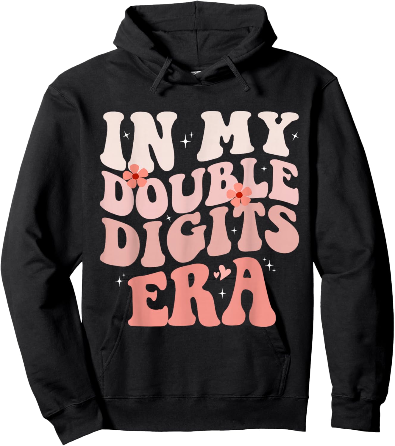 Birthday Groovy Era Girls In My Double Digits Era Hoodie - Hoodie | Black