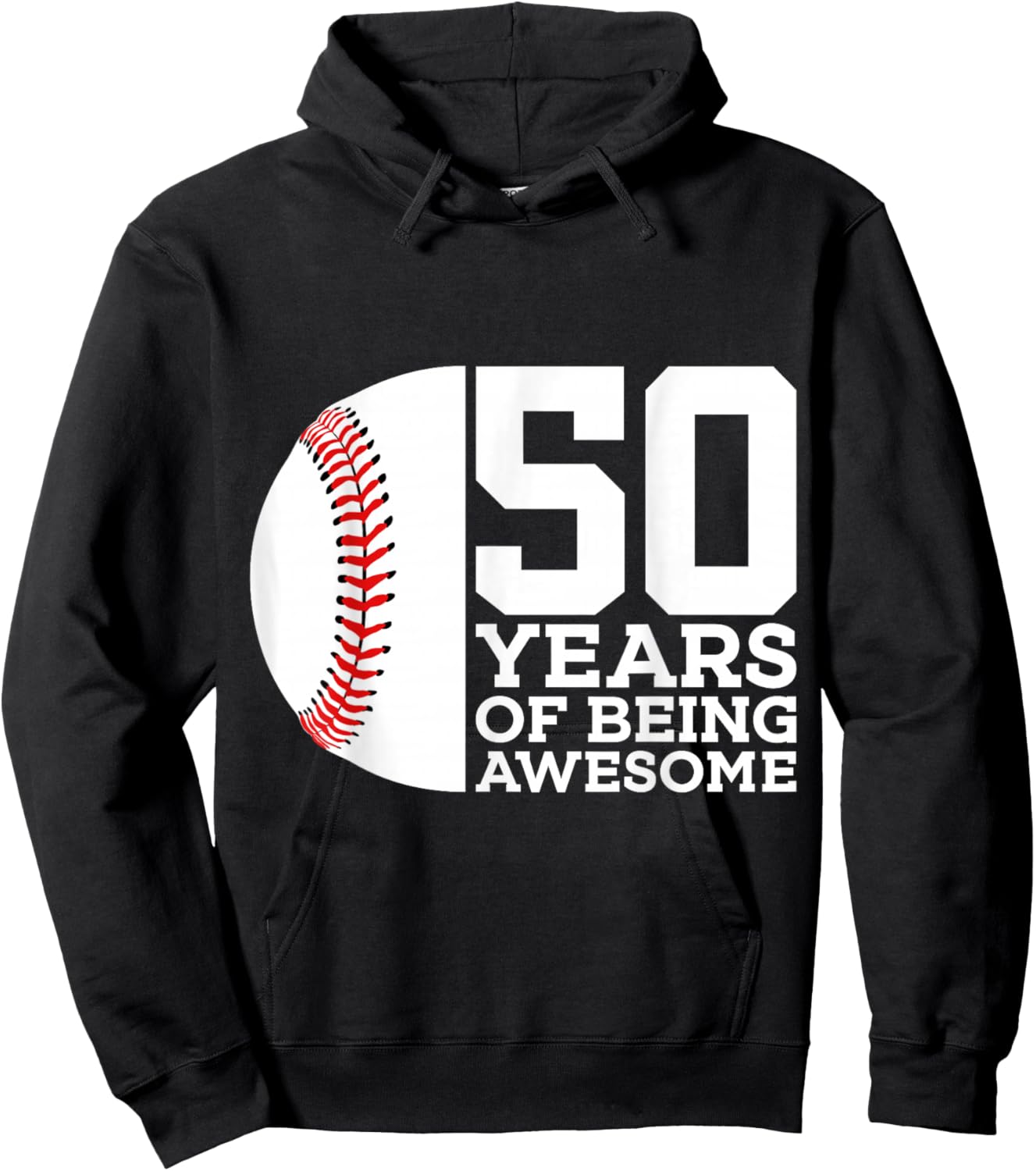 50 Years of Being Awesome Baseball 50th Birthday Hoodie - Hoodie | Black