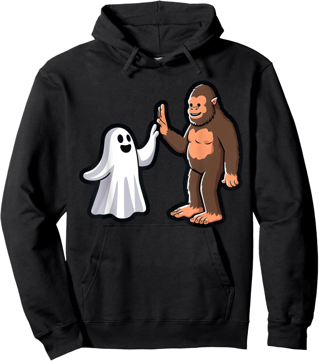 Bigfoot and Ghost High-Five Halloween Toddler Boys Costume Hoodie - Hoodie | Black