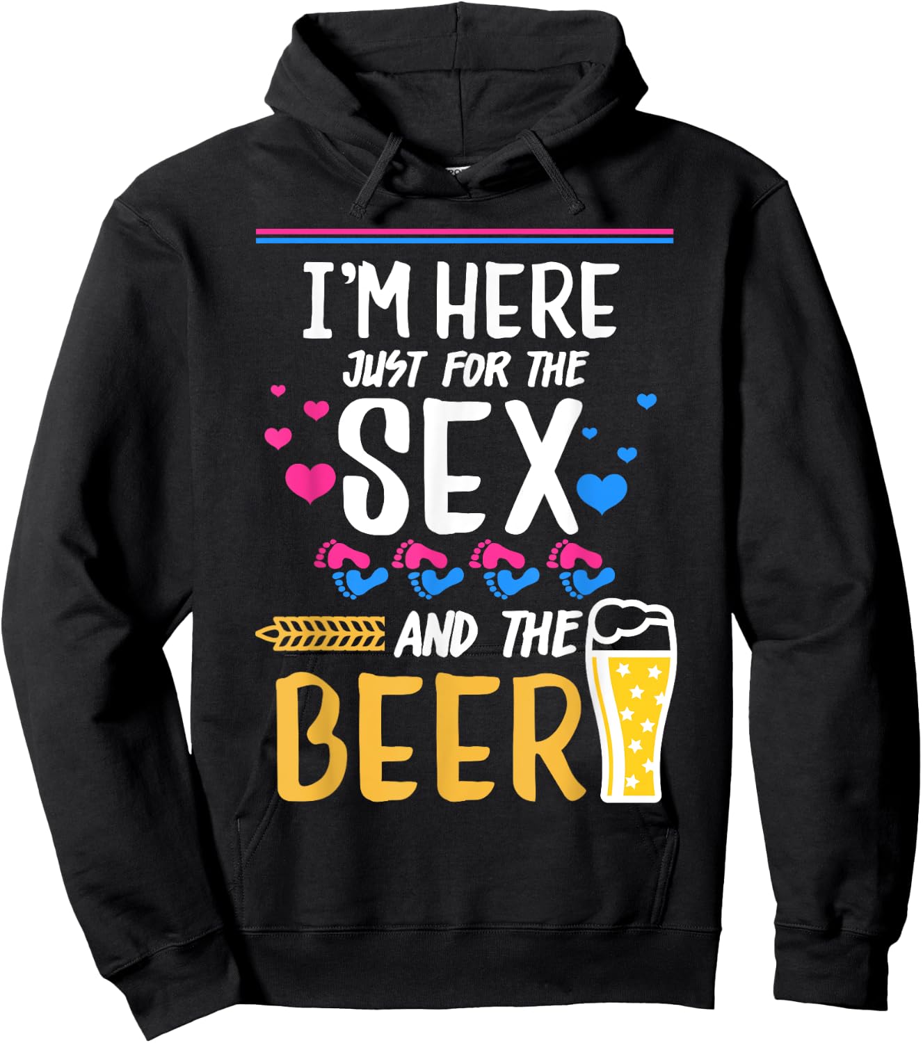 I'm Here Just For The Sex And The Beer Gender Reveal Family Hoodie - Hoodie | Black