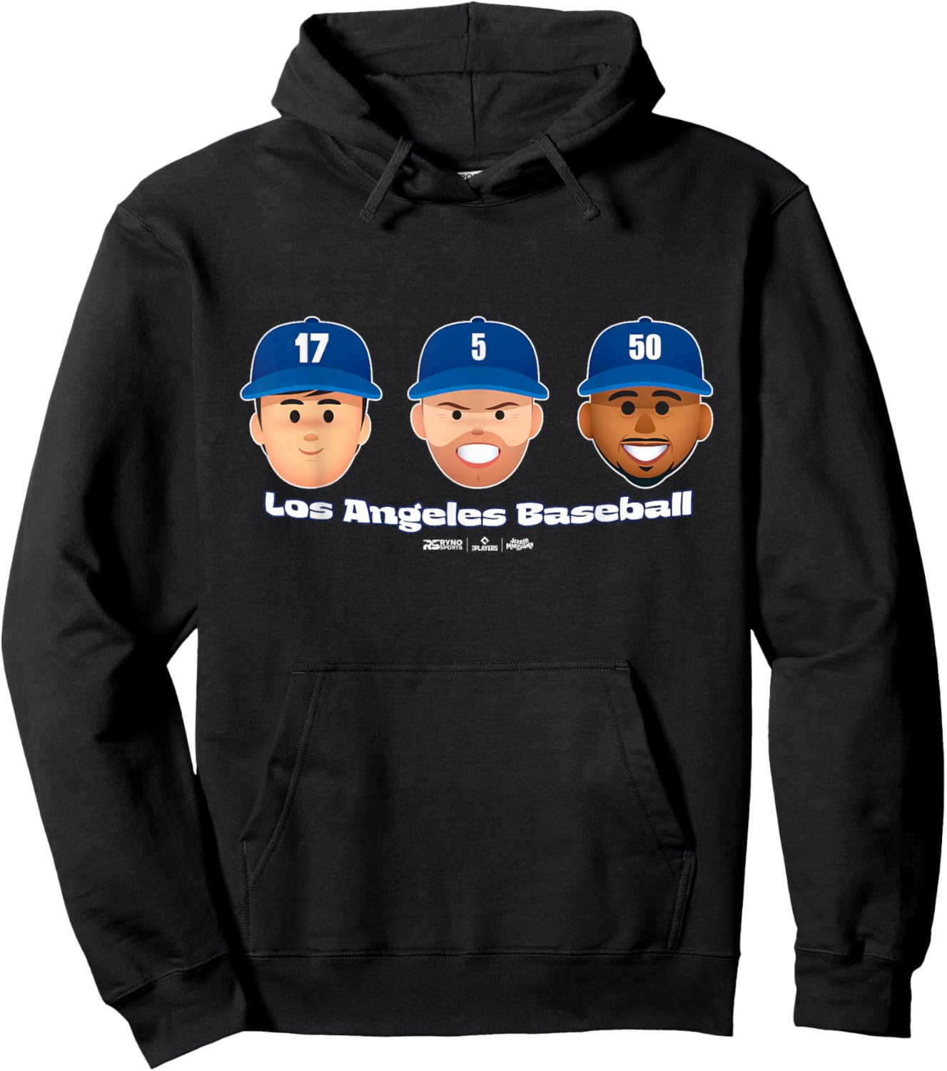 Los Angeles Baseball Players Head Trio MLBPA Hoodie - Hoodie | Black