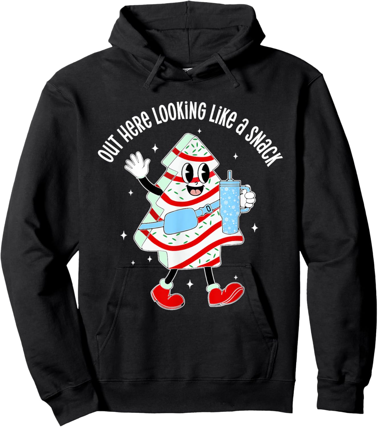Out Here Looking Like A Snack Christmas Tree Cake Hoodie - Hoodie | Black