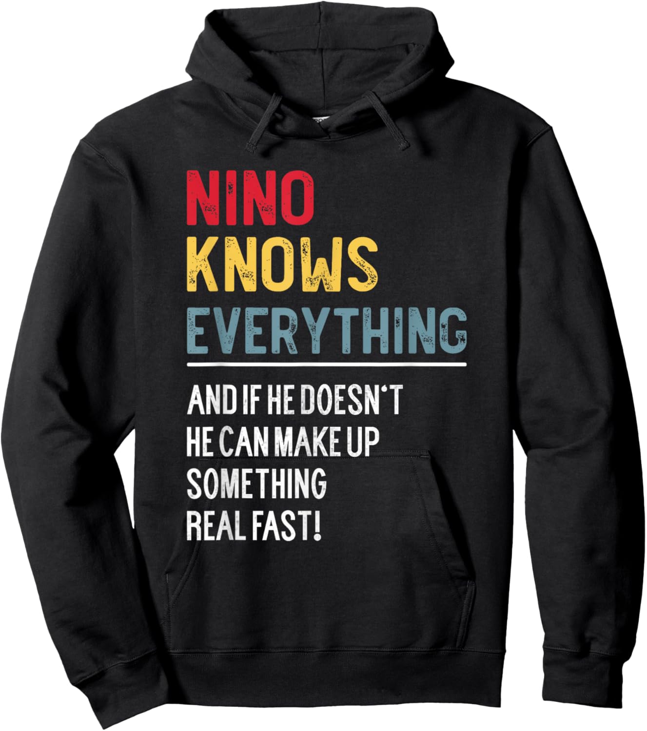 Funny Nino Knows Everything Father's Day for Grandpa Hoodie - Hoodie | Black