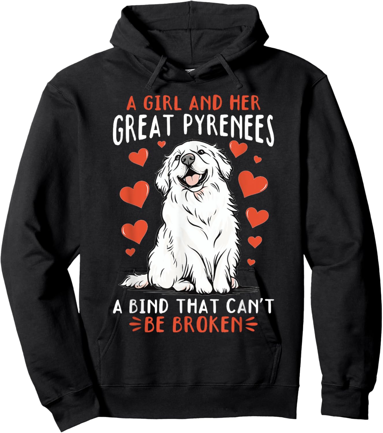 Great Pyrenees Dog Owner Men Women Girls Kids Hoodie - Hoodie | Black