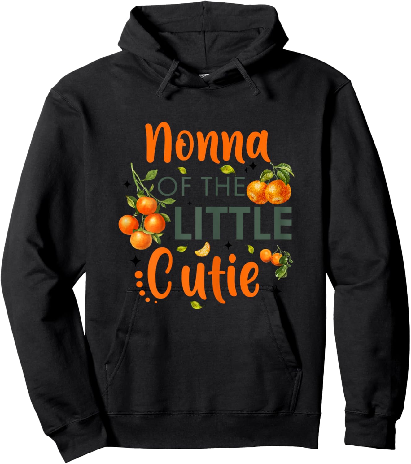 Nonna Of The Little Cutie Orange 1st Birthday Party Hoodie - Hoodie | Black