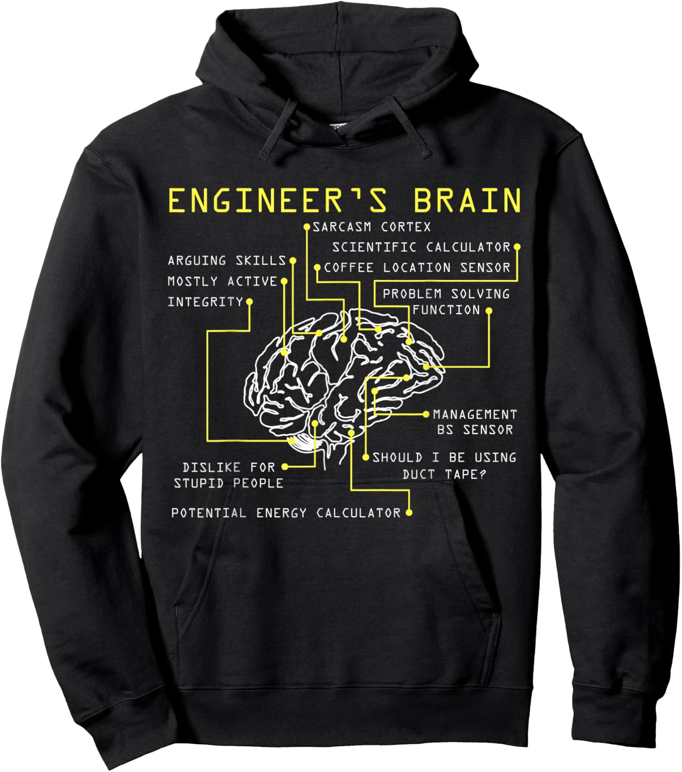 Engineer´s Brain Engineer Gift Engineering Process Hoodie - Hoodie | Black