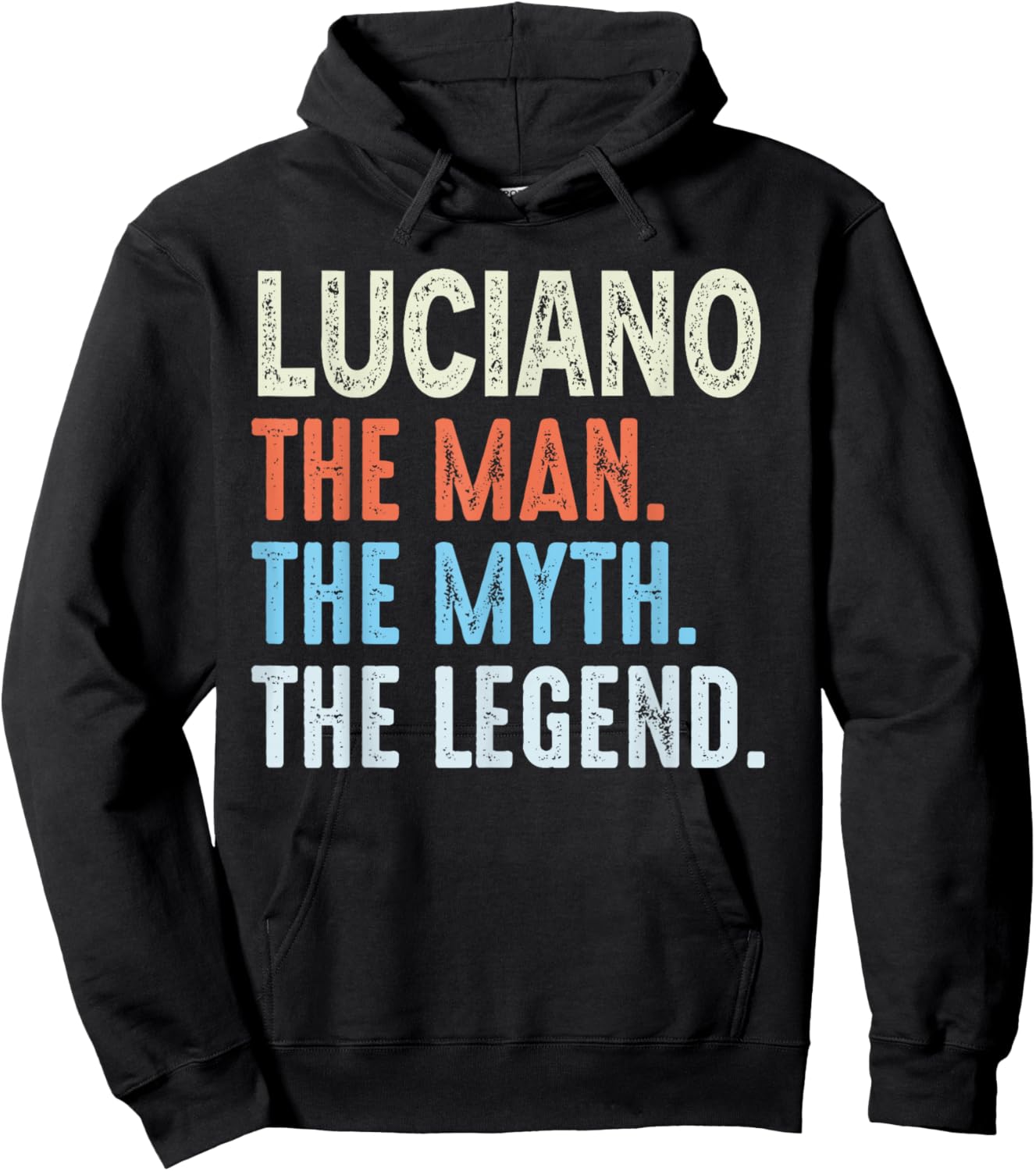 Luciano The Legend Name Personalized Cute Idea Men Vintage Hoodie - Hoodie | Black