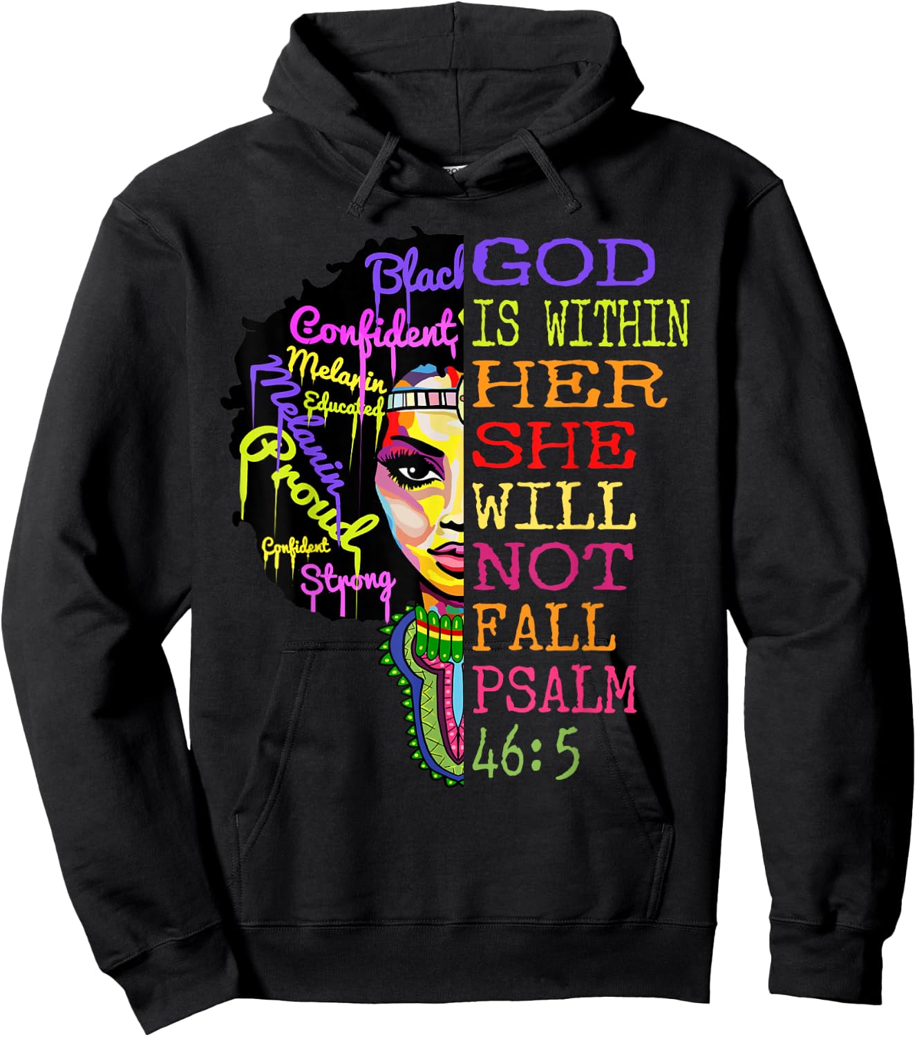 God is Within Her She Will Not Fall Christian Inspirational Hoodie - Hoodie | Black