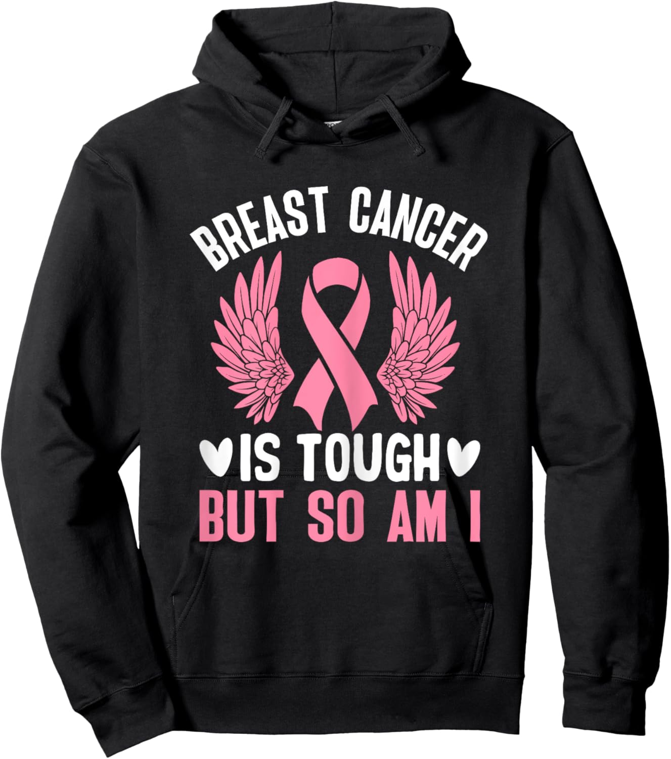 Pink Ribbon Breast Cancer Awareness Breast Cancer Survivor Hoodie - Hoodie | Black