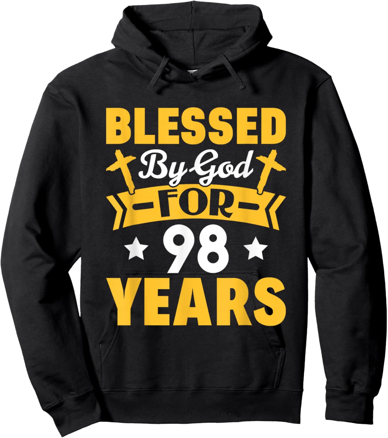 98th Birthday Man Woman Blessed by god for 98 years Hoodie - Hoodie | Black