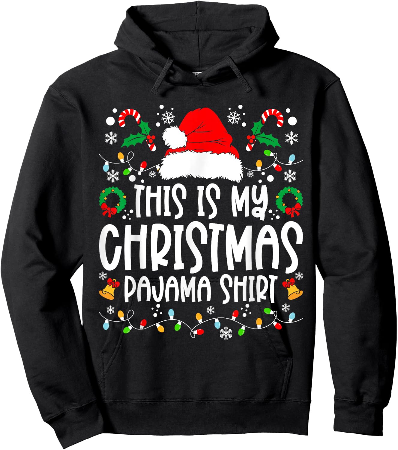 This Is My Christmas Pajama Shirt Family Matching Christmas Hoodie - Hoodie | Black