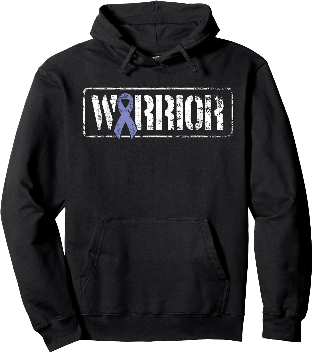 Stomach Cancer Warrior - Periwinkle Military Style Ribbon Hoodie - Hoodie | Black