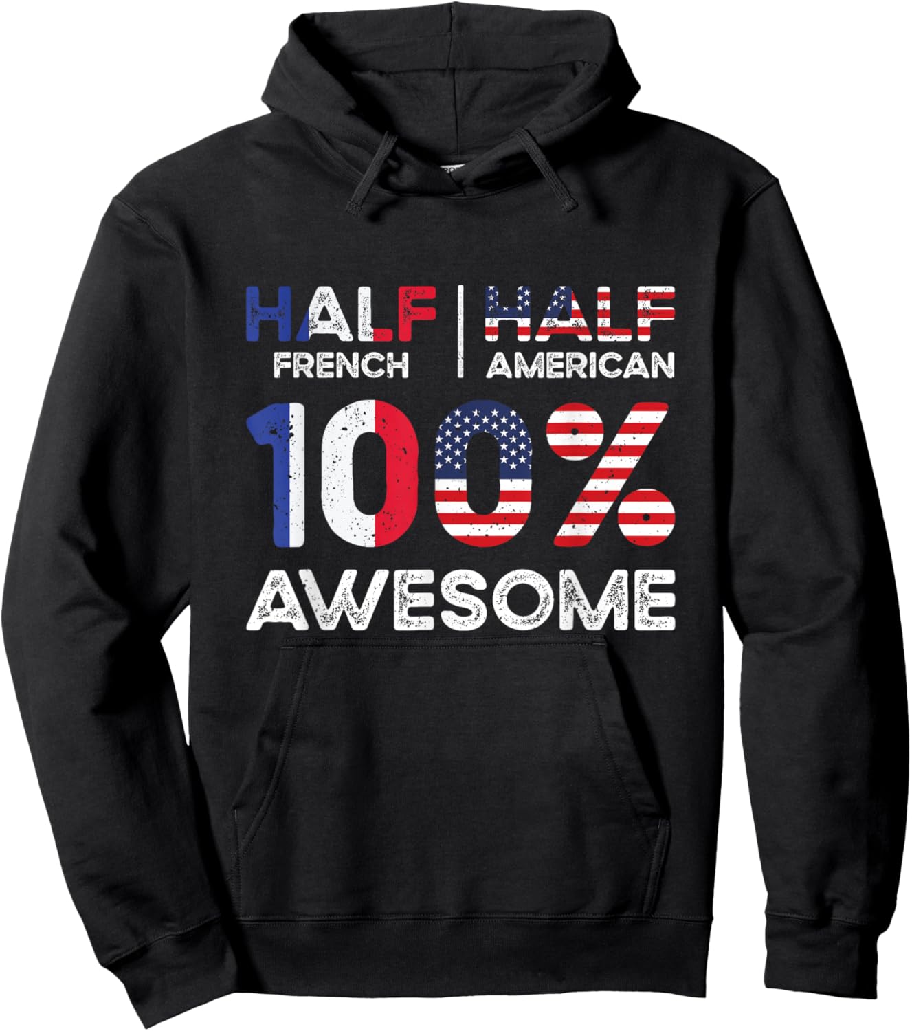 French American Patriot USA Grown France US Flag Hoodie - Hoodie | Black