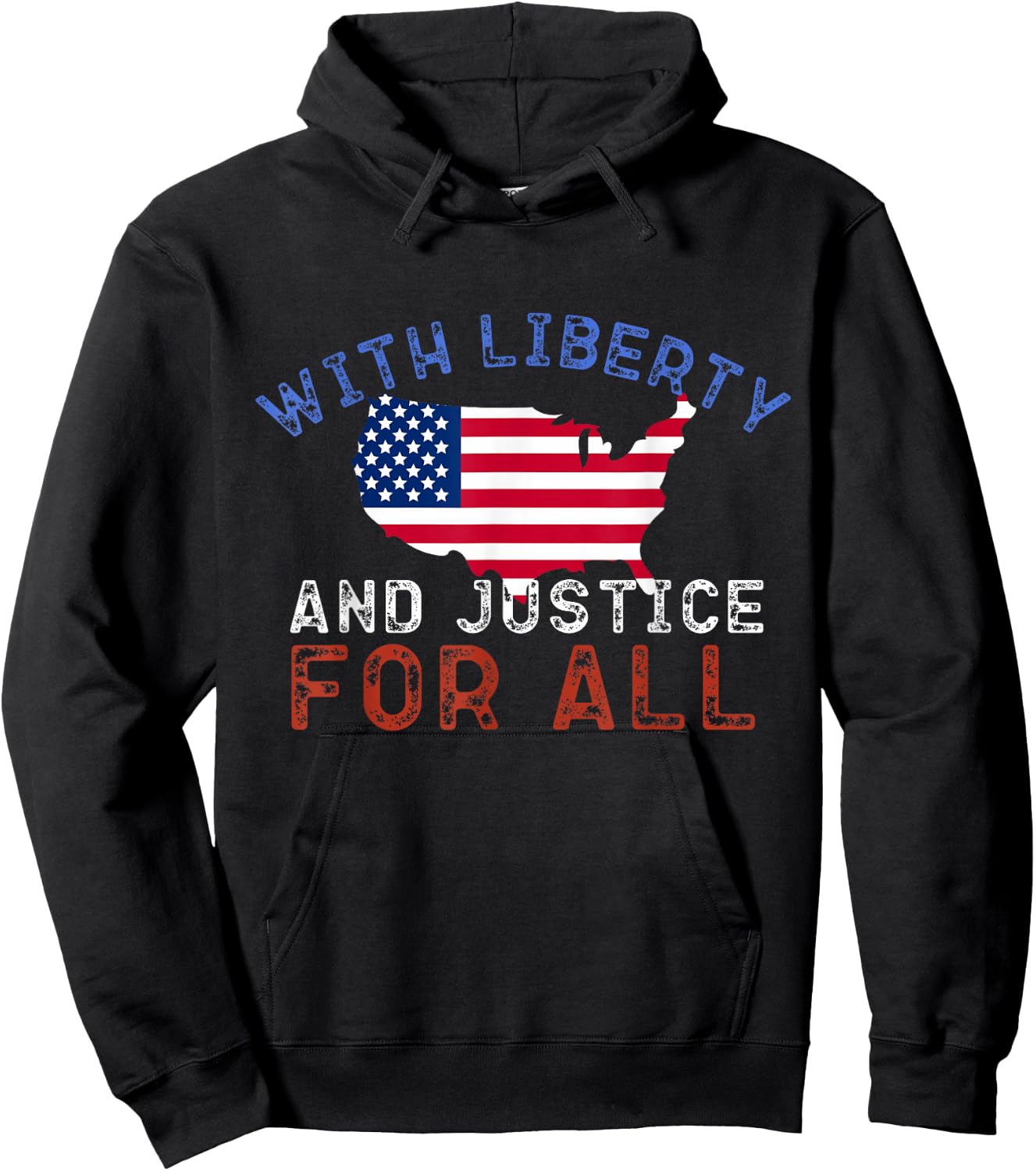 With Liberty And Justice For All Hoodie - Hoodie | Black