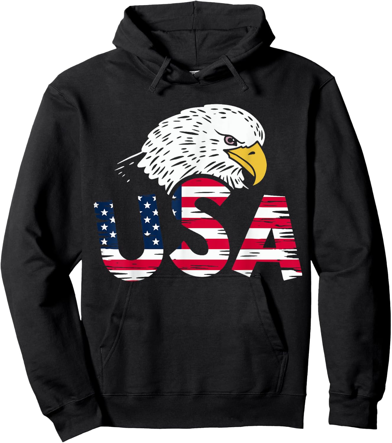 USA American Flag Eagle for Patriotic Hoodie - Hoodie | Black