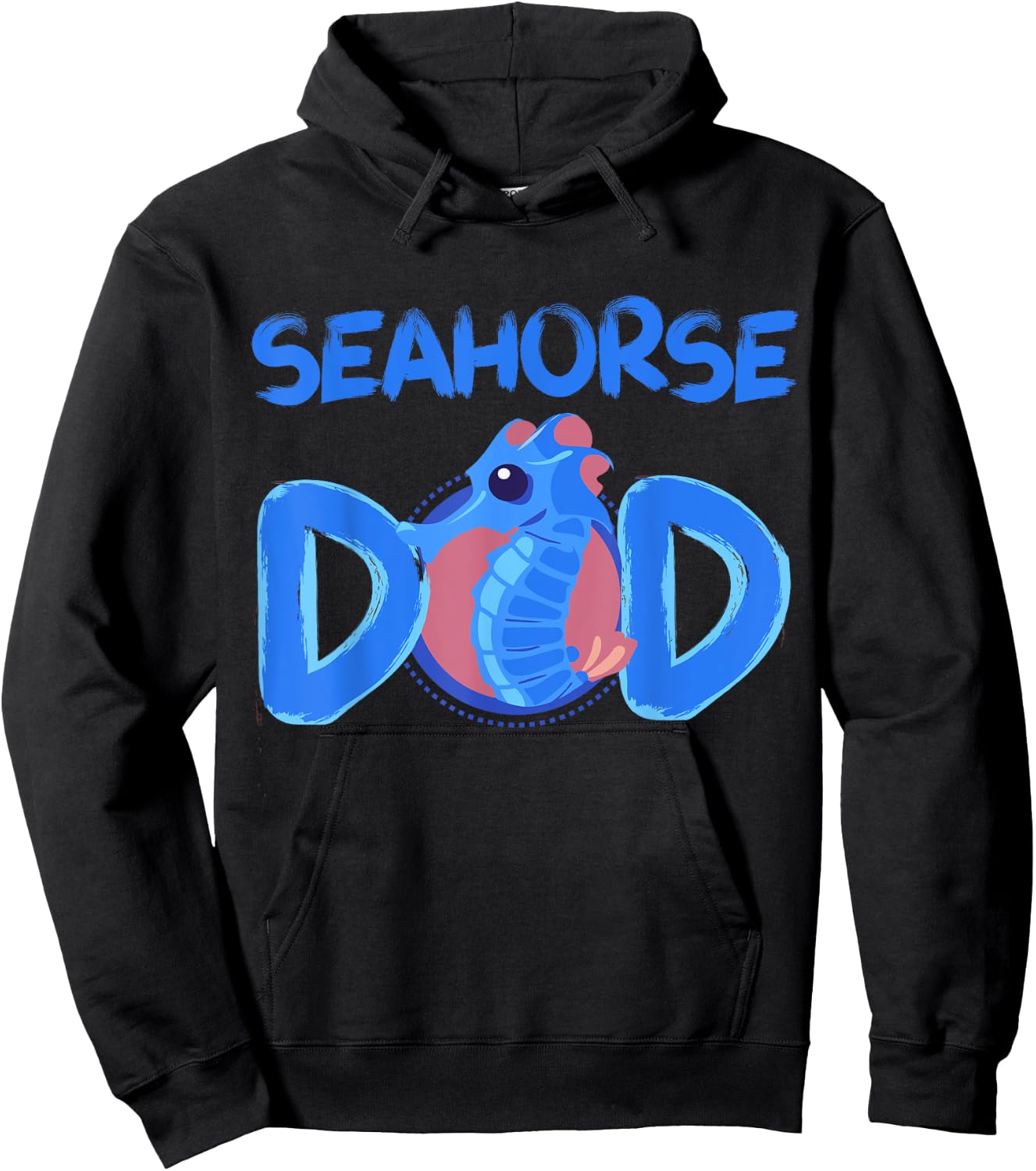 Seahorse Dad Clothes Art Outfit Father's Day Gift Seahorse Hoodie - Hoodie | Black