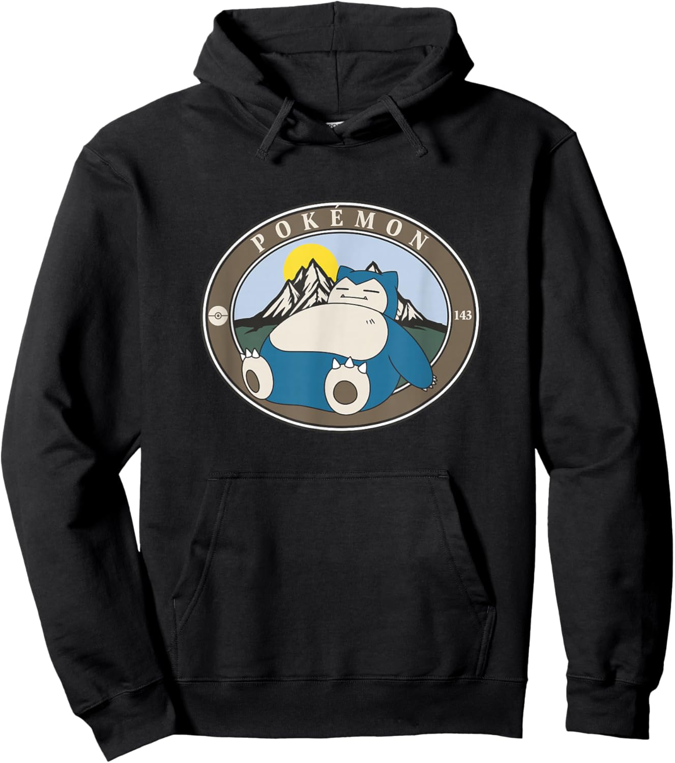 Pokémon 143 Snorlax Sleepy Outdoor Adventures Park Badge Hoodie - Hoodie | Black
