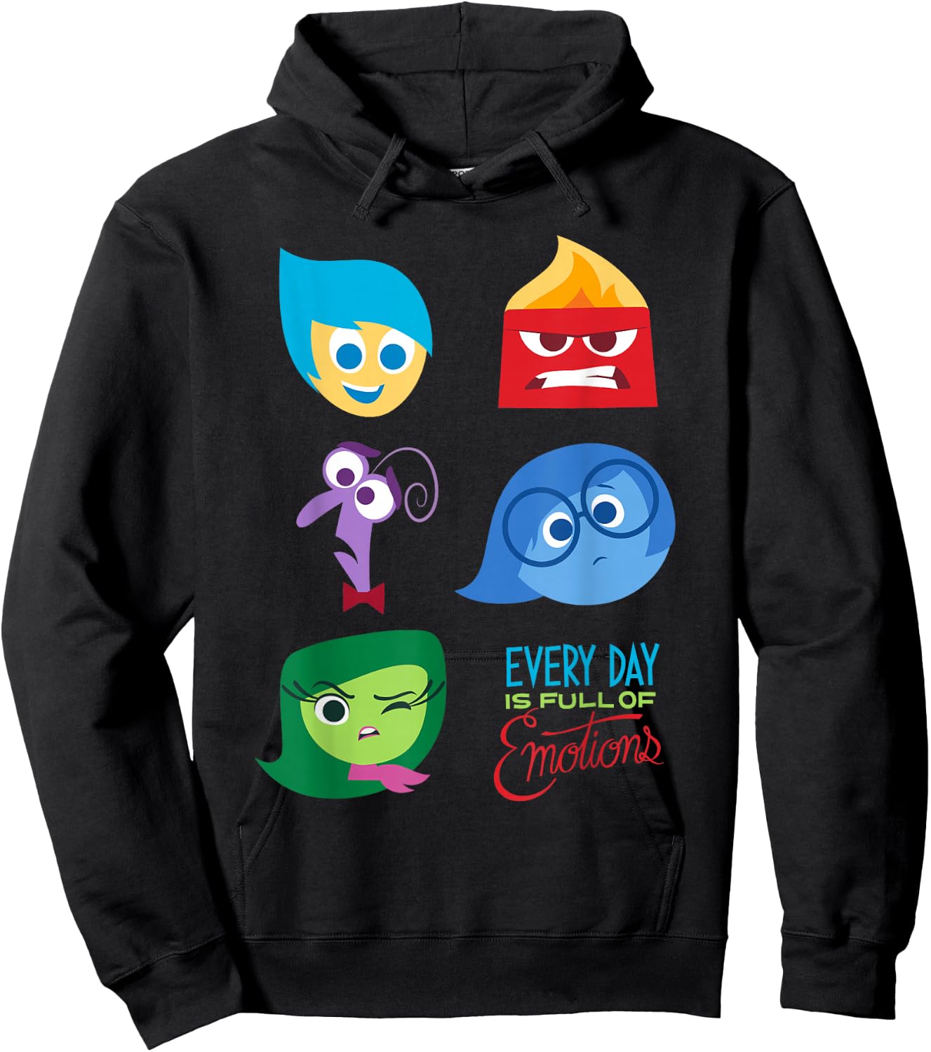 Disney Pixar Inside Out Full of Emotions Character Hoodie - Hoodie | Black