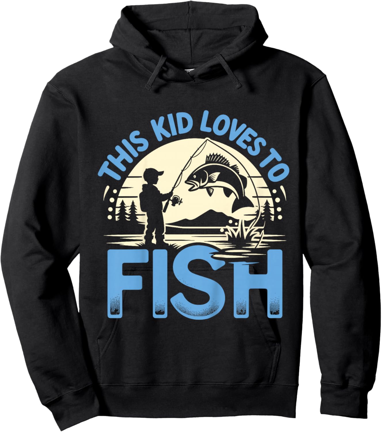 Funny This Kid Loves To Fish Fishing Hoodie - Hoodie | Black