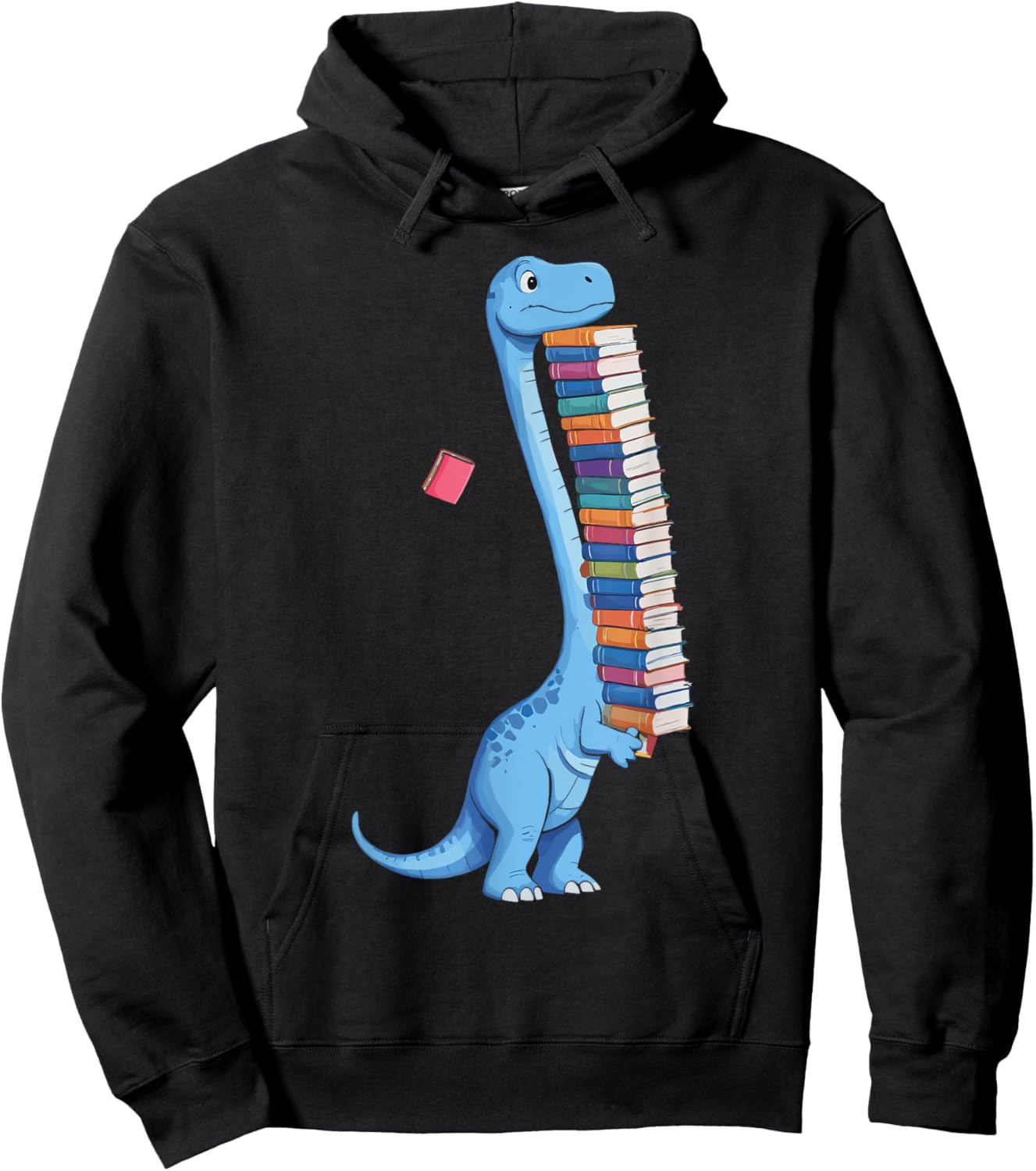 Book Carrying Dinosaur Reading Dino Hoodie - Hoodie | Black