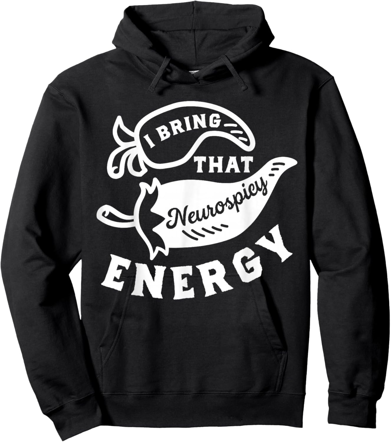 Neurospicy Shirt Funny Neurodiversity Neurodivergence ADHD Hoodie - Hoodie | Black