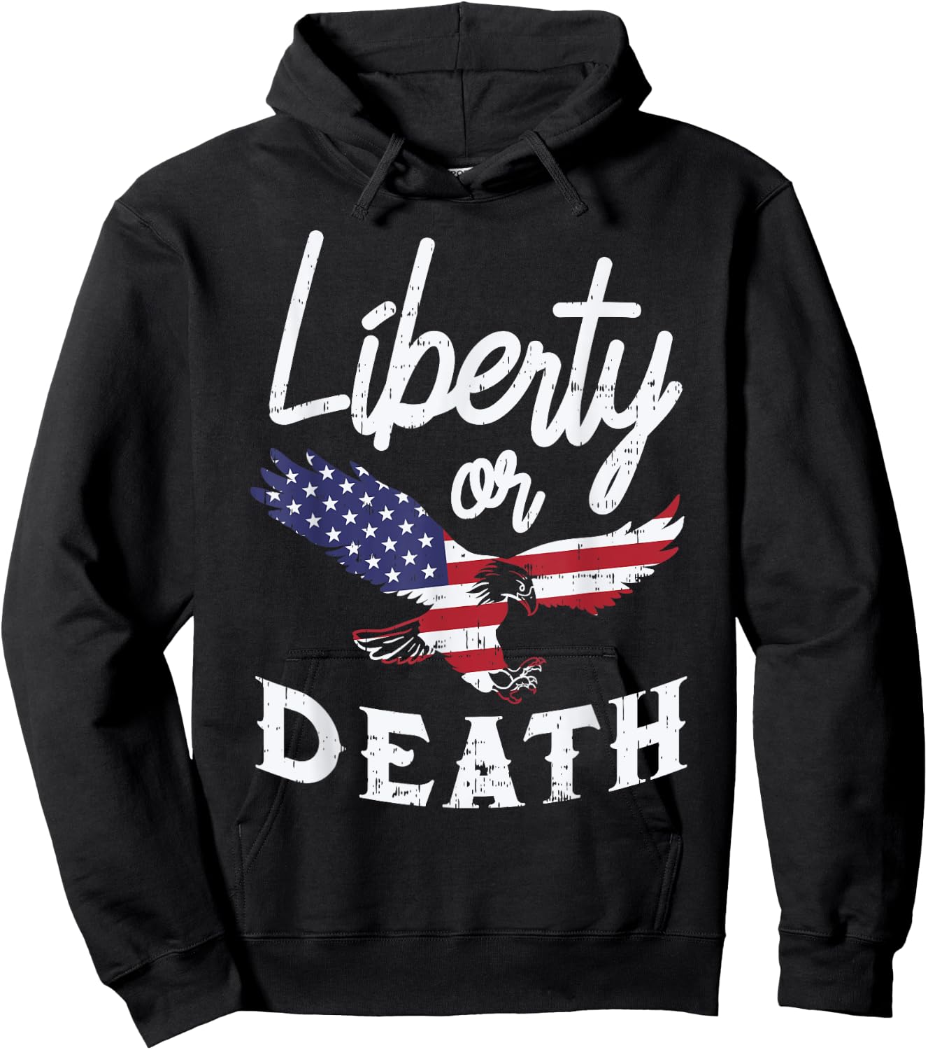 Liberty Or Death Vintage 4th Of July USA Pride Patriot Women Men Hoodie - Hoodie | Black