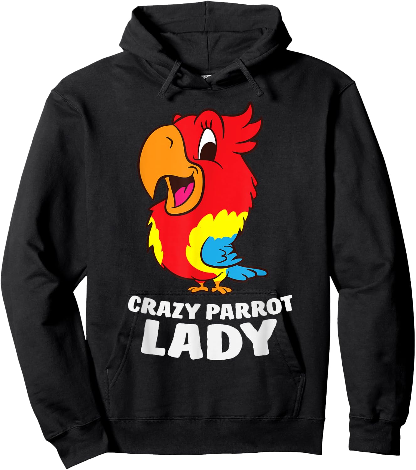 Crazy Parrot Lady Funny Parrot Girl Hoodie - Hoodie | Black
