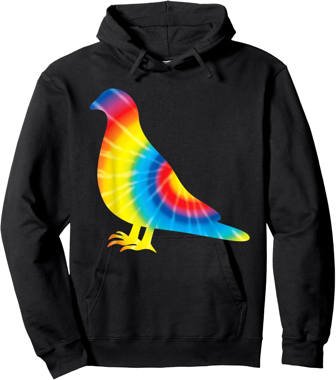 Tie Dye Pigeon Rainbow Print Bandtail Bird Hippie Peace Gift Hoodie - Hoodie | Black