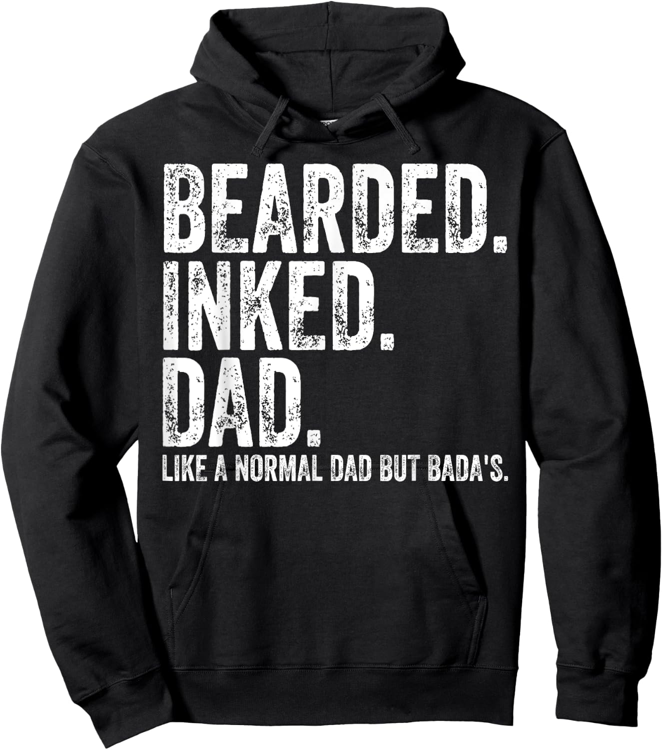 Bearded Inked Dad Like A Normal Dad But Badas Hoodie - Hoodie | Black