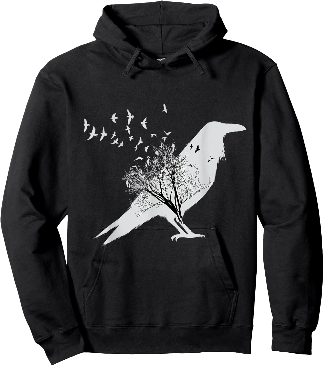 Black Crow Bird Hoodie - Hoodie | Black