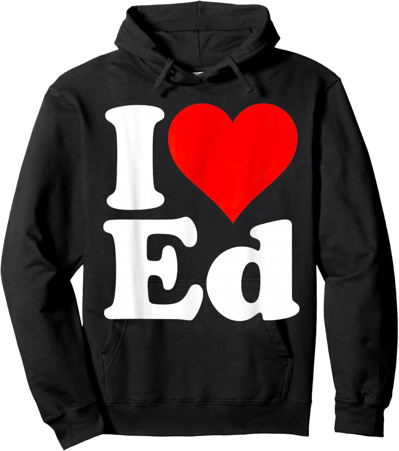 I Love Heart ED Name Hoodie - Hoodie | Black