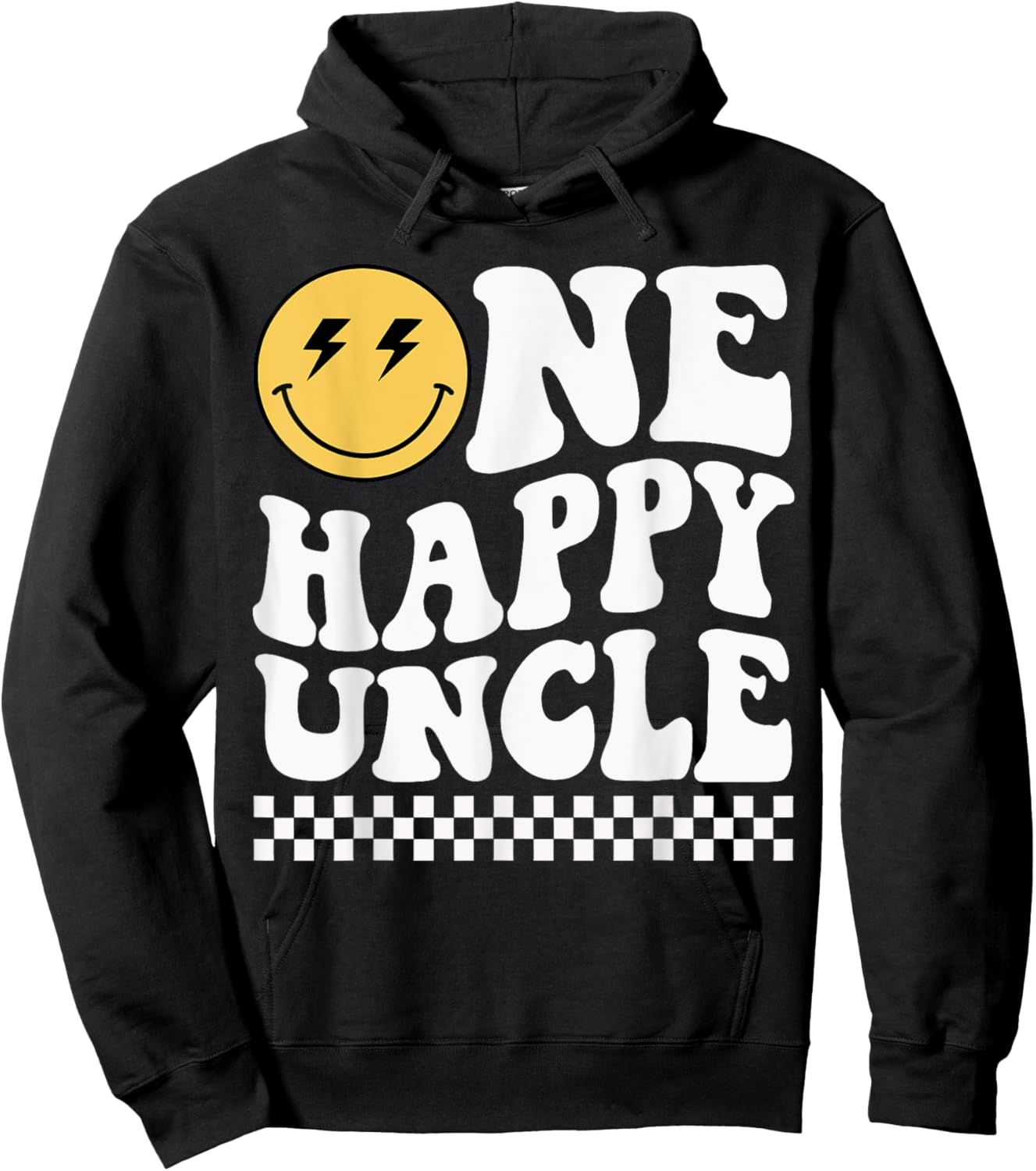 One Happy Dude Uncle] 1st Birthday Family Matching Hoodie - Hoodie | Black