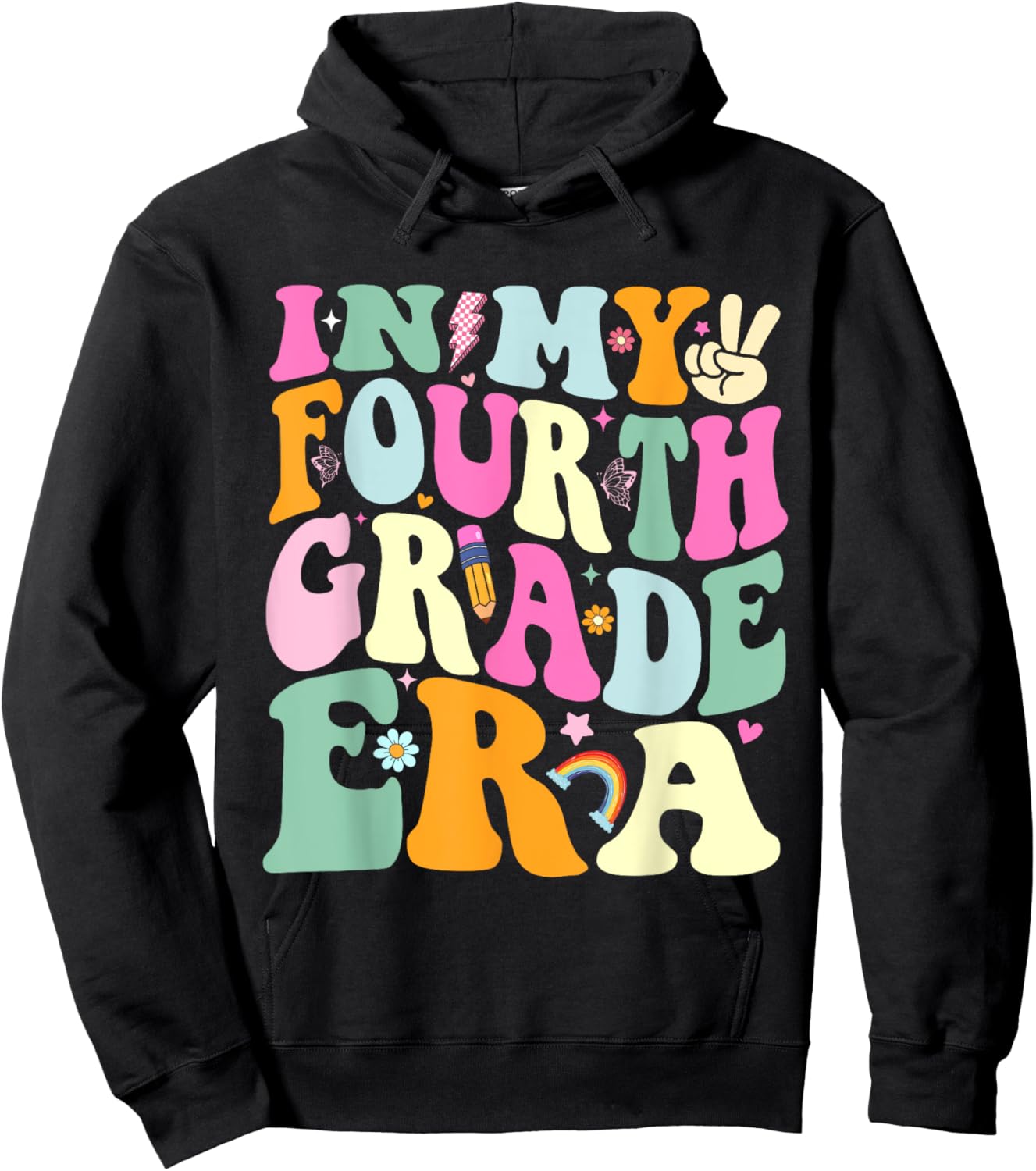 In My Fourth Grade Era 4th Grade Girl Teacher Back to School Hoodie - Hoodie | Black