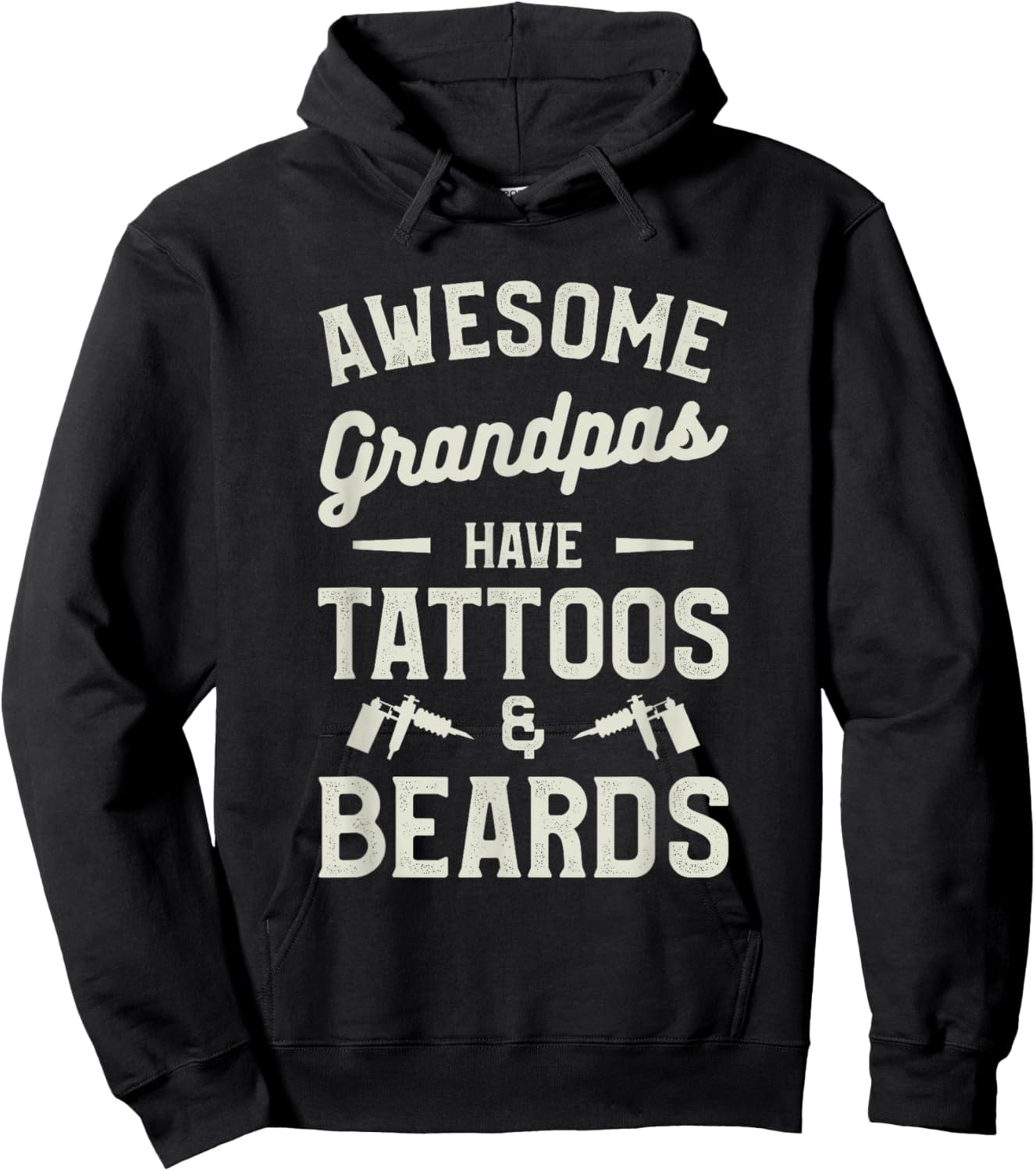 Awesome Grandpas Have Tattoos & Beards Tattoo Lover Hoodie - Hoodie | Black