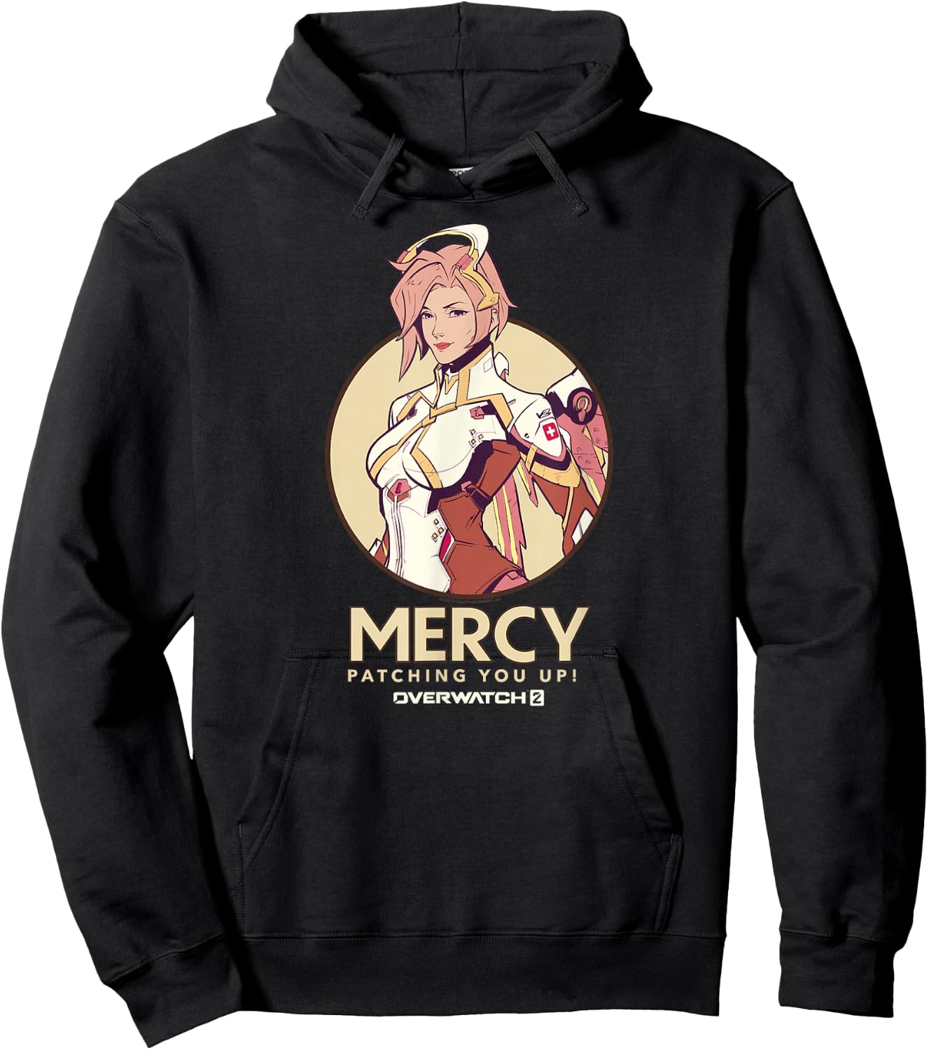 Overwatch 2 Mercy Patching You Up Nurse Icon Circle Hoodie - Hoodie | Black