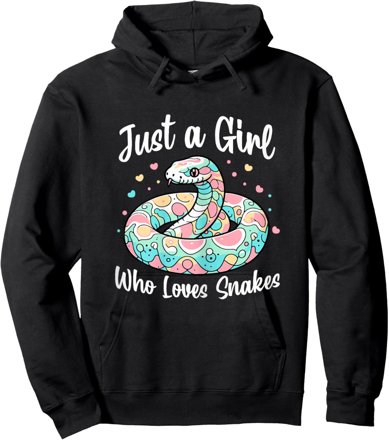 Just A Girl Who Loves Snakes - Cute Snake Pastel Color Art Hoodie - Hoodie | Black
